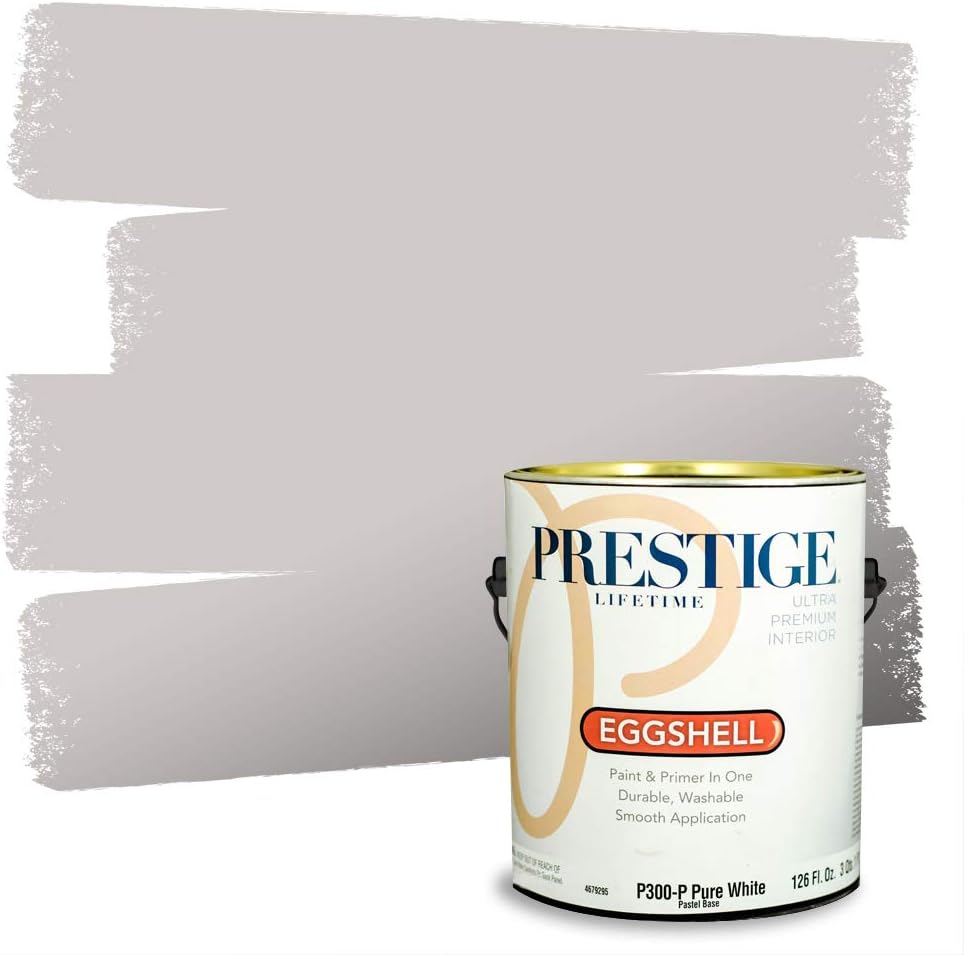 PRESTIGE Paints Exterior Paint and Primer In One, 1-Gallon, Satin, Comparable Match of Sherwin Williams* Socialite*