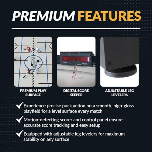 Hathaway Breakaway 41-In Dome Hockey Table for Family Game Room - With EZ-Grip Handles, Easy-Open Dome Top, LED Scoring Unit