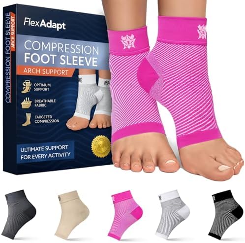 Compression Socks for Plantar Fasciitis & Achilles Tendonitis Relief – Pair of Ankle Compression Sleeves for Foot Swelling, Heel Spurs, Pain & Fatigue – Comfortable Arch Support Brace for Daily Use (Black, Medium)