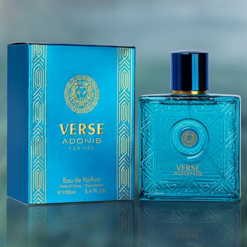NovoGlow Verse Adonis Eau De Parfum for Men 3.4 Fl. Oz. 100ml Men's Perfume Refreshing Combination of Woody Floral & Fruity Scents - Masculine Scent