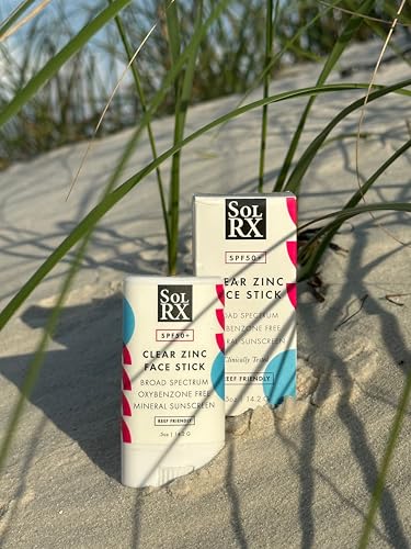 SolRX MINERAL SPF 50 Zinc Oxide Sunscreen Stick, Clear Non-Greasy Face | Solrx Sunscreen Is Designed For Healthy Outdoor Activities Like Running, Swimming, Cycling, Triathlon, Diving, And Surfing