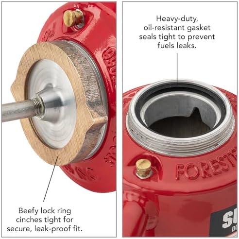 Forestry Suppliers Sure-Seal Red OSHA Double-Bottom Drip Torch | Heavy Duty 15 Gauge Aluminum Canister | Big Mouth for Easy Filling | Fuel Trap &