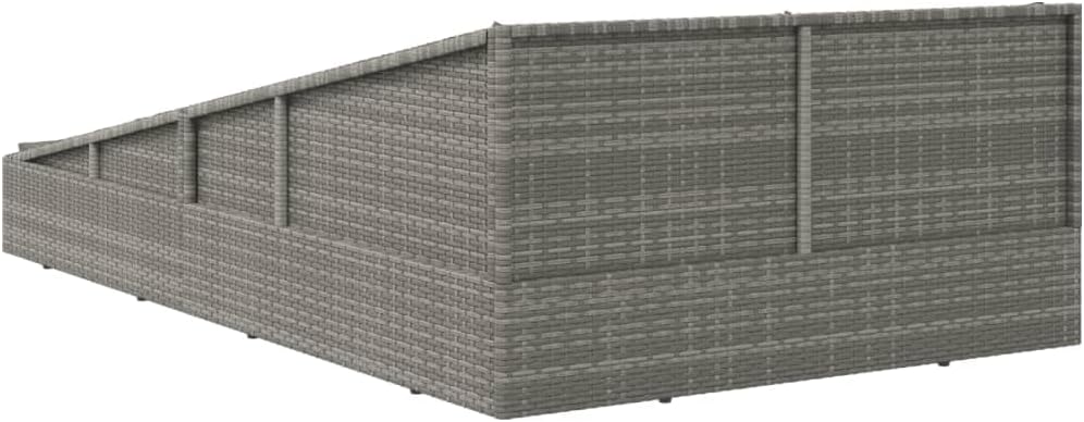 vidaXL Patio Bed Gray 43.3"x78.7" Poly Rattan