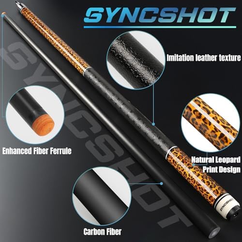 Carbon Fiber Pool Cue Stick 58" Professional Pool Sticks for Adults Full Carbon Technology Low Deflection Pool Cue Billiard Cues with 12.5mm Tip