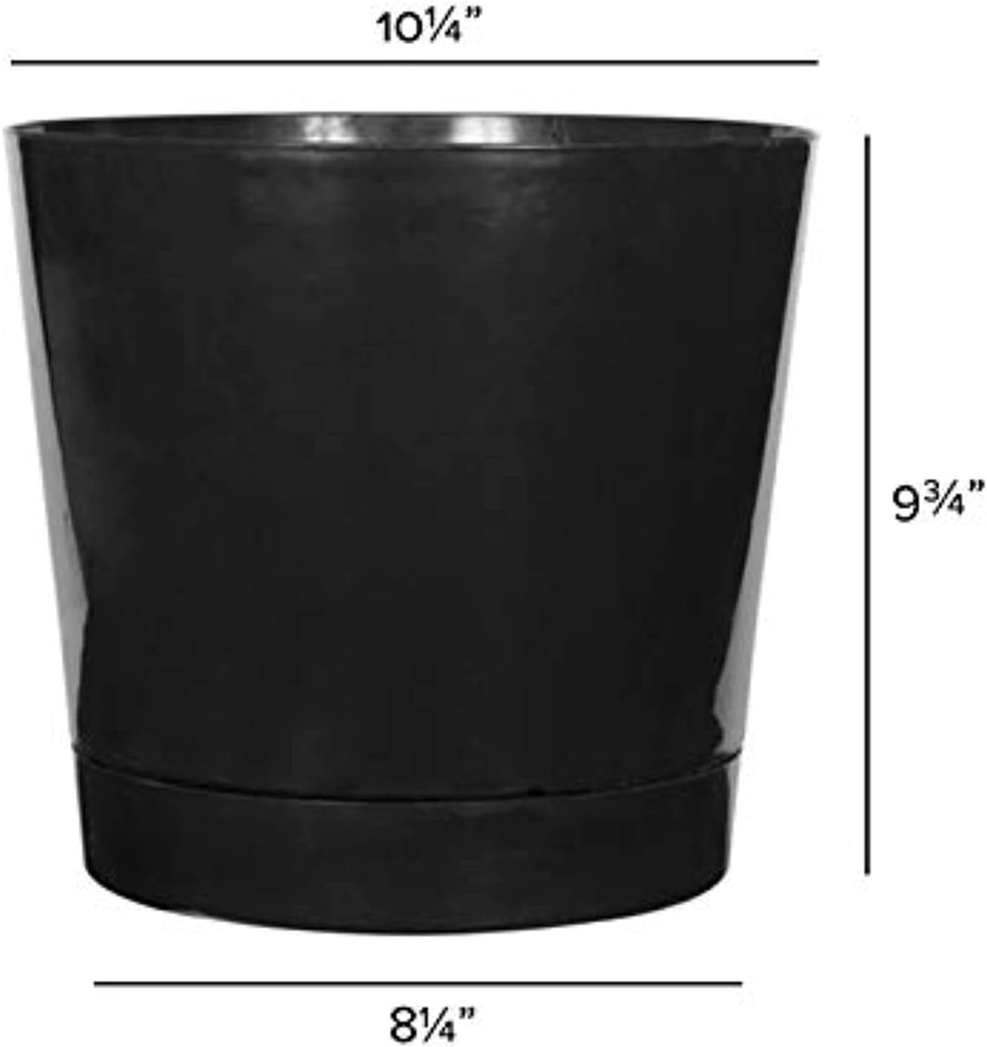 Novelty Majestic Full Depth Round Cylinder Pot, Glossy White, 8-Inch (10082)