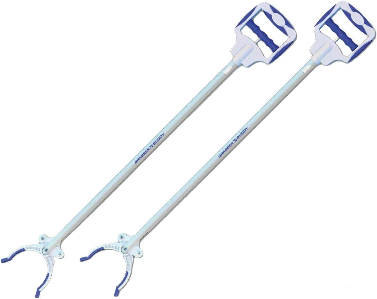 Grabber Buddy Reacher with Dual Powerful Magnets, Ergonomic Angle Adjustable Handle & Rubber Grip Tips Pick Up Tool 36" - 2 Pack