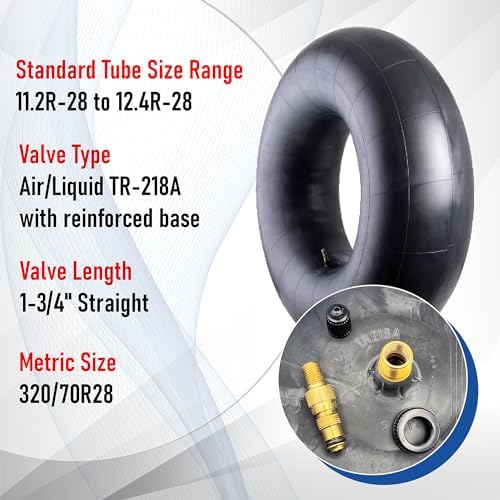 Trans American Rubber Tractor/Implement Inner Tube with TR-218A Valve Stem (11.2R-24/12.4R-24)