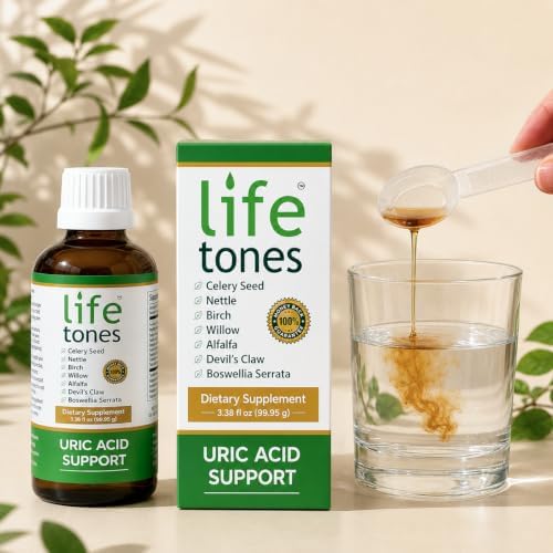 Life Tones Uric Acid Support - Joint Health for Men & Women - Liquid Uric Acid Cleanse for High Absorption - Herbal Cleanse Detox for Joint Comfort