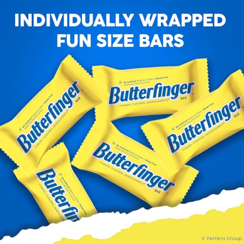 Butterfinger Fun Size Candy Bars, Crispety Crunchety Peanut-Buttery, Individually Wrapped, 6 bags, 10.2 oz each | 6 Pack