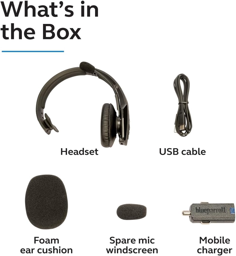 BlueParrott B450-XT Noise Cancelling Bluetooth Headset – Updated Design with Long Wireless Range