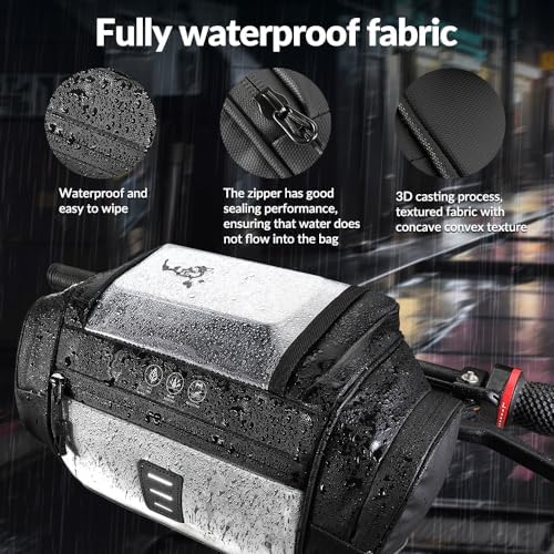 WOTOW Bike Handlebar Bag, Waterproof & with Sensitive Touch Screen, 3.5L