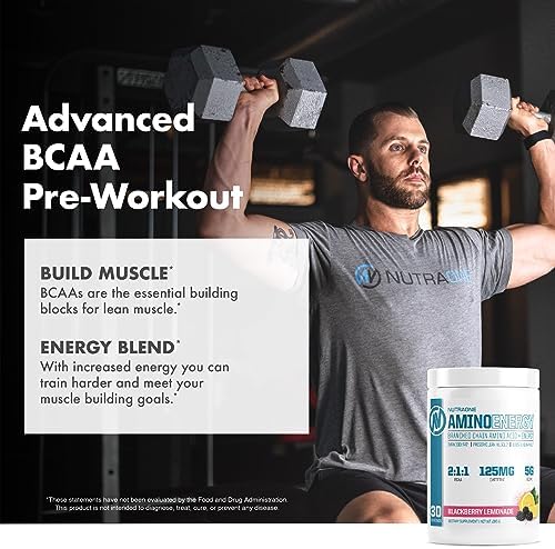 NutraOne Amino Energy BCAA Powder Pre-Workout Supplement with Caffeine Branched Chain Amino Acids to Help Fuel and Recover* (Strawberry Watermelon