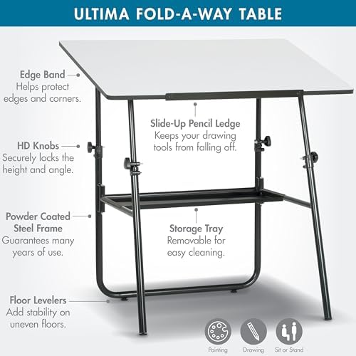 Studio Designs 19652 Ultima Fold A Way Table, Black