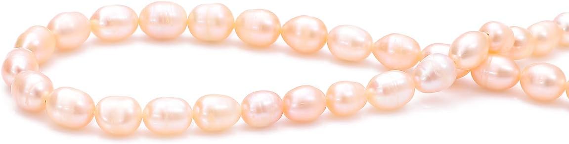 BEADIA Natural Pearl Beads Side Hole 7-8mm Purple Freshwater Cultured Loose Gemstone Beads for DIY Jewelry Making 13.8''/Strand