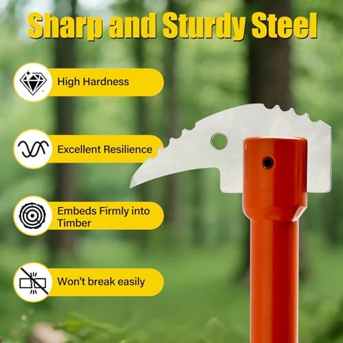 PIRIPARA 30 Inches Pickaroon Logging Tool, Hookaroon Log Roller Forestry Tool, Lift Drag Move Logs