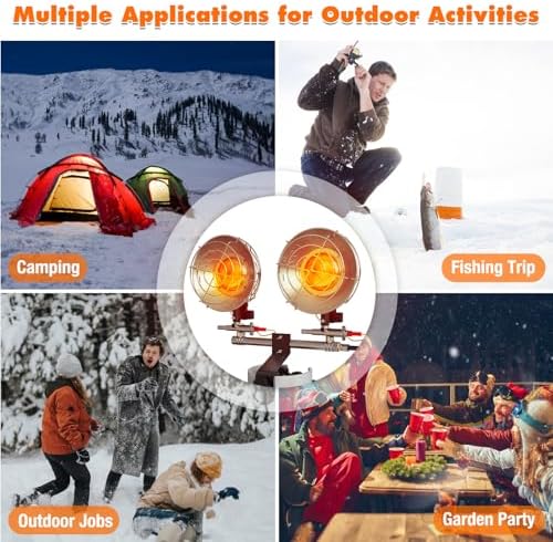 SISUPASSIE 30000BTU Propane Heater, Portable Propane Heater for Outdoor Use with 3 Adjustable Modes and Safety Shut-off Valve for Patio, Camping