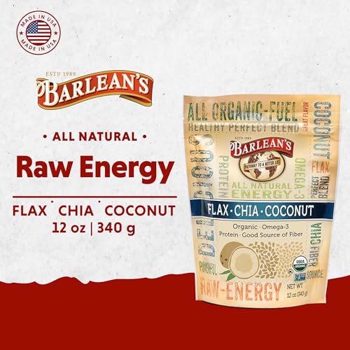 Barlean's Forti-Flax Organic Ground Flaxseed, Omega-3 Fiber, 16oz, 2-Pack | Ground whole raw flax seeds, Lignans, ALA omega-3, Fiber, Non-GMO, Vegan, For smoothies, baking, oatmeal & yogurt