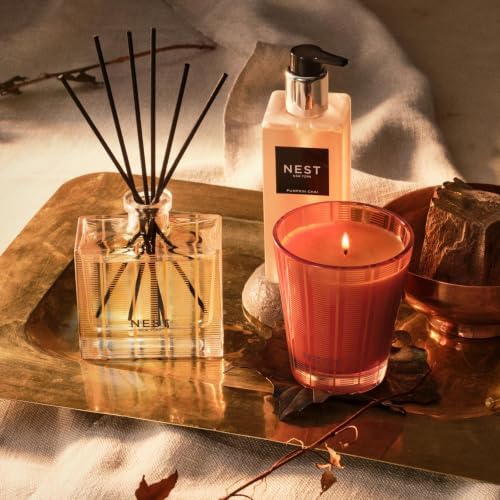 NEST New York Scented Classic Candle, Pumpkin Chai - 8.1 oz - Up to 60-Hour Burn Time - Reusable Glass Vessel