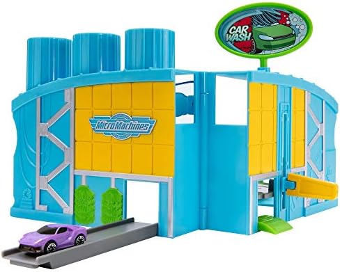 Micro Machines Core Playset, Car Wash Station - Expandable and Connectable to Other MM Sets, Includes One Exclusive Vehicle - Collect Them All