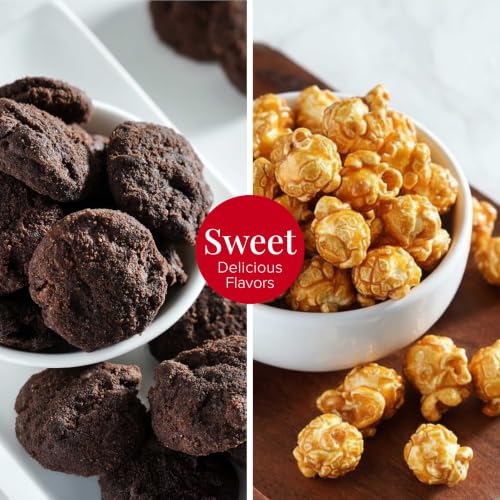 Broadway Basketeers Fun Filled Birthday Gift Basket, Savory Snacks & Sweet | Happy birthday snack boxes with cookies, popcorn, and candy for women, mom, sister, and coworkers.