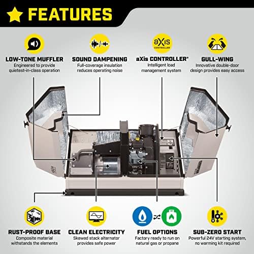 Champion Power Equipment 100177 8.5-kW Home Standby Generator with 50-Amp Outdoor-Rated Automatic Transfer Switch