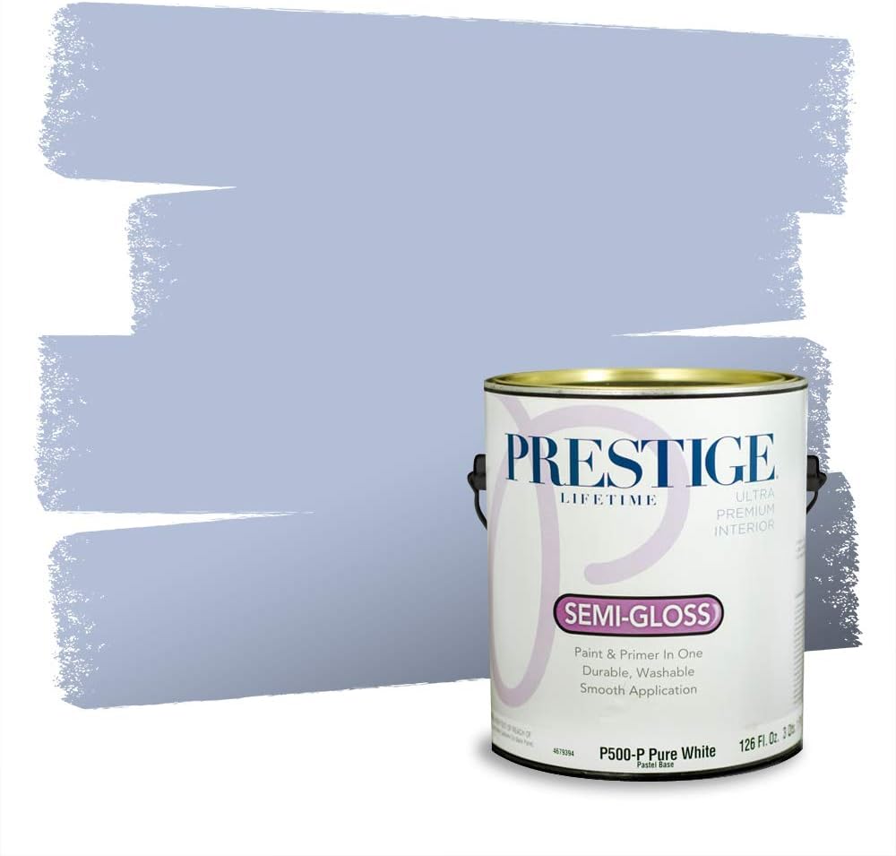PRESTIGE Paints Exterior Paint and Primer In One, 1-Gallon, Semi-Gloss, Comparable Match of Behr* Intercoastal Gray*