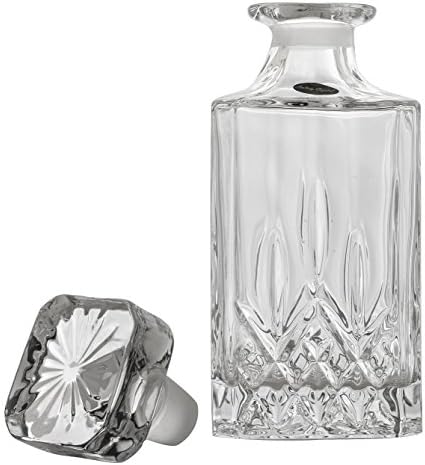 Amlong Crystal Lead-Free Crystal Liquor Decanter with Stopper, Round