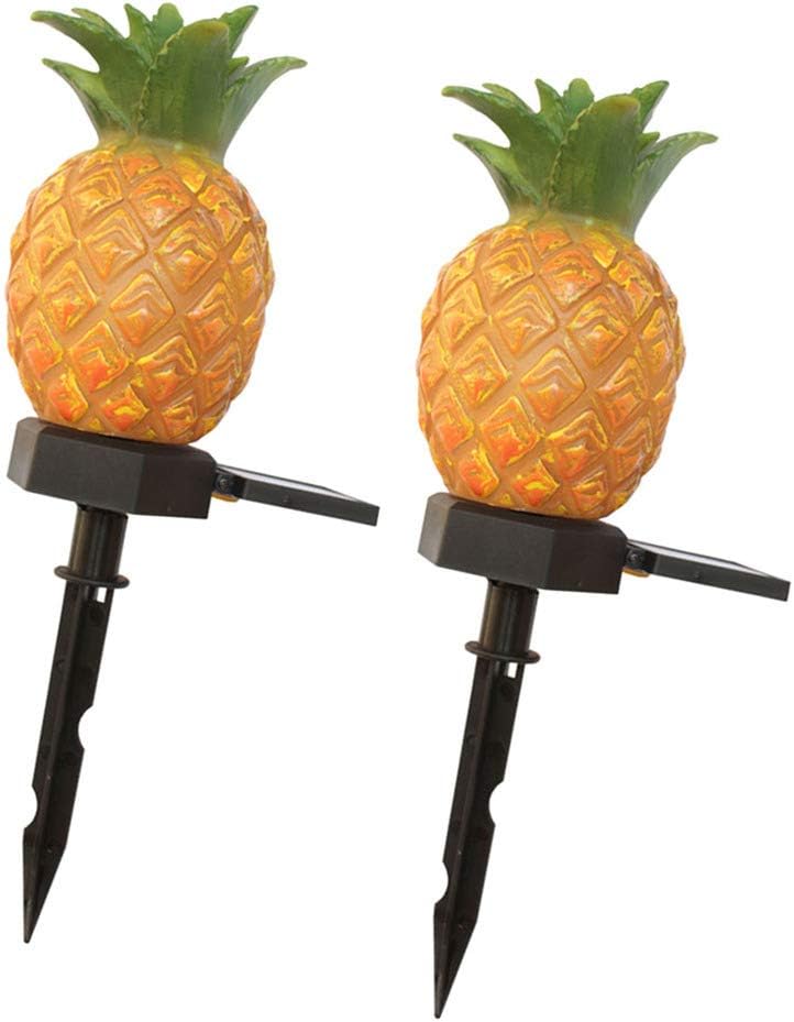 Uonlytech 2-Pack Pineapple Solar Outdoor Landscape Lights Waterproof Solar Garden Lamps for Pathways Yard Patio Party Outdoor Decoration