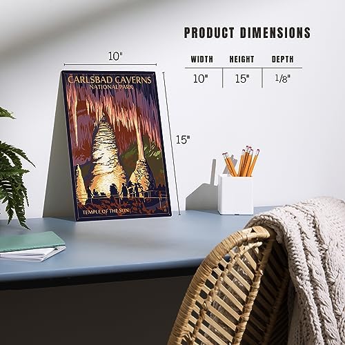 Lantern Press 10x15 Inch Wood Sign, Ready to Hang Wall Decor, Carlsbad Caverns National Park, New Mexico, Painterly, Temple of the Sun