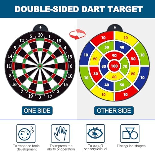 Dart Board - 12pcs Magnetic Darts - Excellent Indoor Game and Party Games