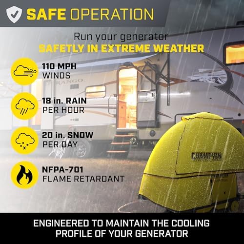Champion Power Equipment 100376 Storm Shield Severe Weather Portable Generator Cover by GenTent for 4000 to 12,500-Starting Watt Generators