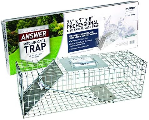 JT Eaton Answer Humane Live Catch Trap for Coyotes & Large Pests | Heavy-Duty Cage Trap; Catches Coyotes, Foxes, and Armadillos; Galvanized Wire; Humane Catch and Release