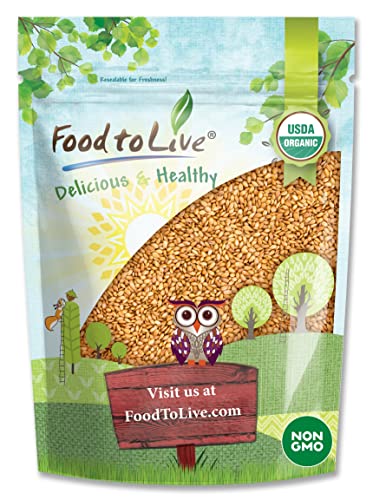 Food to Live Organic Golden Flax Seeds, 4 Pounds – Whole Raw, Non-GMO, Kosher, Vegan, Bulk. Rich in Omega-3 Fatty Acids, Protein, Dietary Fiber. Great for Smoothies, Salads, Granola, & Baked Goods.