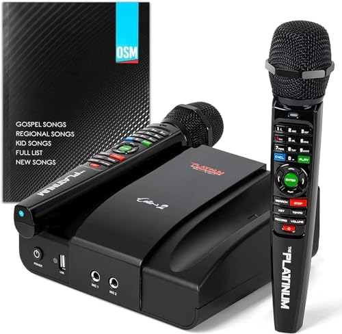 The Platinum Karaoke Machine for Tv, Professional Karaoke System with 2upgraded Wireless Microphones, Features Over 23k Songs, 7k Filipino Tagalog