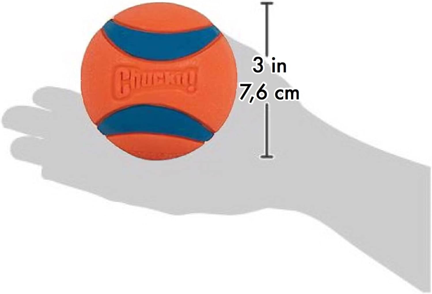 Chuckit! Ultra Ball Dog Toy - Size Large - For Dogs 60-100 lbs - Made from Durable Rubber - Super Bouncy - Floats in Water - 3-inch Diameter - Pack of 1