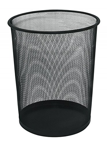 Q-Connect KF00871 Waste Paper Bin Metal Black Round 19 litres