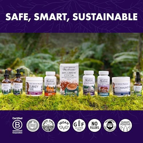 Host Defense MycoBotanicals Brain* Capsules - Brain Support Supplement with Lion's Mane, Reishi & Cordyceps Mushroom - Herbal Supplement for Memory & Focus Support - 60 Capsules