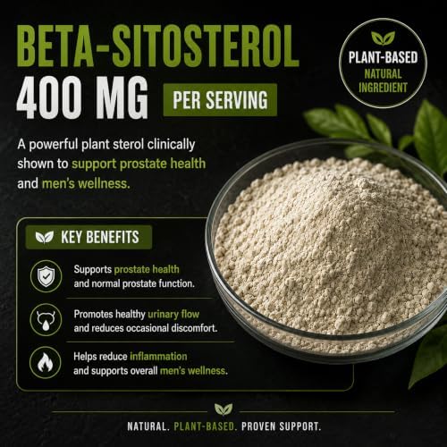 Hampstead Labs Advanced Men Prostate Support Beta Sitosterol 400mg 60 Tab | Promotes bladder health, healthy urinary flow & everyday comfort with Zinc. No Saw Palmetto.
