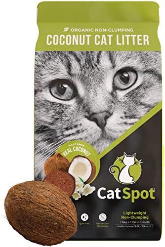CatSpot Coconut Cat Litter – Non-Clumping, 100% Natural Coconut Coir, Lightweight, Low Dust, Odor Control