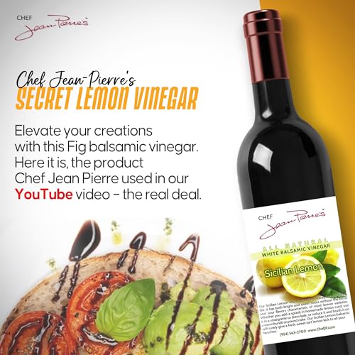 Chef Jean Pierre's Italian Balsamic Vinegar - 750ml (25oz) Rich Lemon Flavor, 12-Year Traditional Barrel Aged - Ideal For Enhancing Your Meals