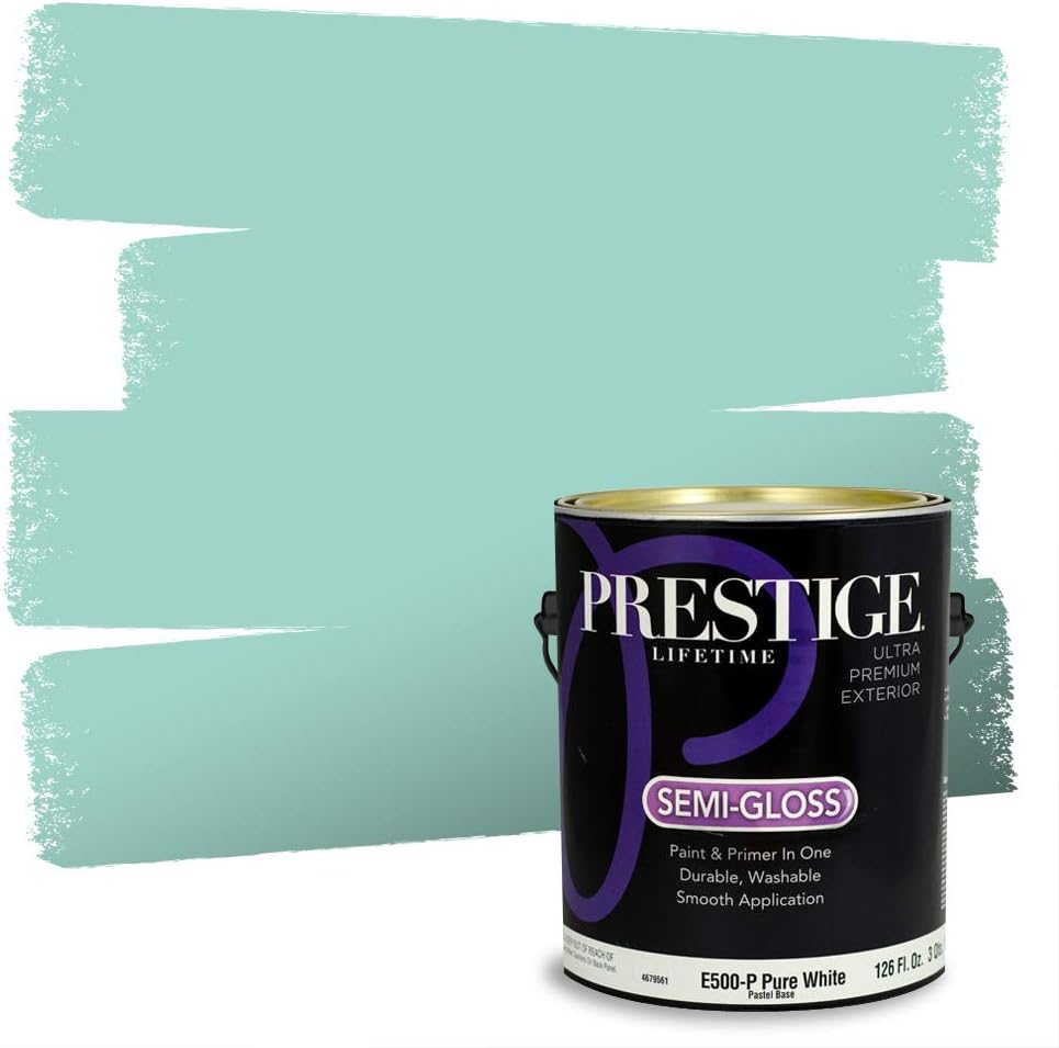 PRESTIGE Paints Exterior Paint and Primer In One, 1-Gallon, Semi-Gloss, Comparable Match of Sherwin Williams* Electric Lime*