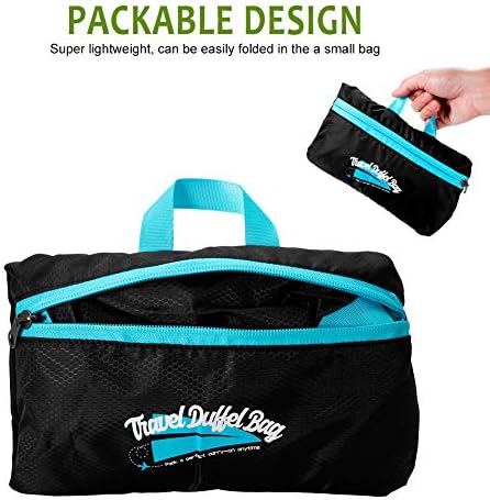 Foldable Duffel Bag, 46L Lightweight Travel Luggage Collapsible Backup Bag Sports Vacation