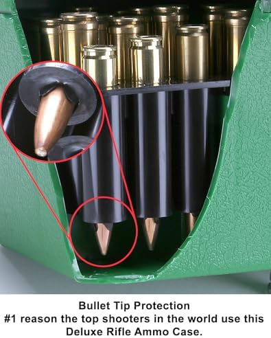 R-100-MAG - Deluxe Ammo Box 100 Round Handle WSM WSSM Ultra Mag, Green, 7.73 x 8 x 4.47"