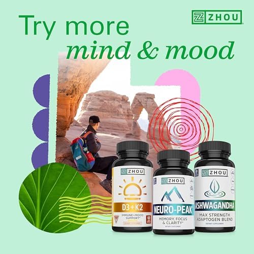 ZHOU Neuro-Peak - Brain Vitamins - 30 Veggie Capsules (Pack of 1) | Brain Supplements for Memory and Focus, Nootropic for Men & Women, Support Pill Adults