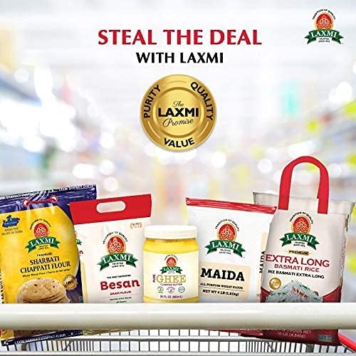 Laxmi Brand, Extra Long Grain Basmati Rice, Free Saffron Included, Made Pure, Made Fresh, Tradition of Quality Since 1972, House of Spices