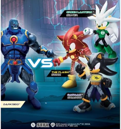 DC x Sonic Power vs Speed Action Figure Multipack, Officially Licensed by Jakks Pacific, Includes 7" Darkseid Classic Action Figure