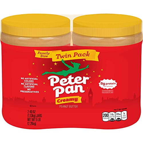 Peter Pan Creamy Peanut Butter, Made with Roasted Peanuts, Great for Peanut Butter and Jelly Sandwiches and Peanut Butter Snacks, Gluten Free Peanut Butter, 56 OZ Jar