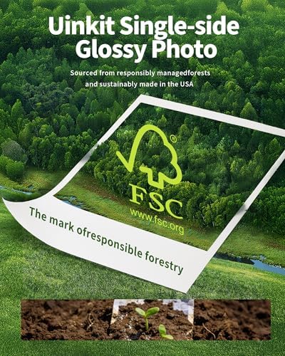 Uinkit 11 x 17 Thick Photo Paper Glossy 11x17 60Sheets 62lb Inkjet Heavyweight 230gsm Gallery show Brochure Pictures Funeral Bulletin Obituary