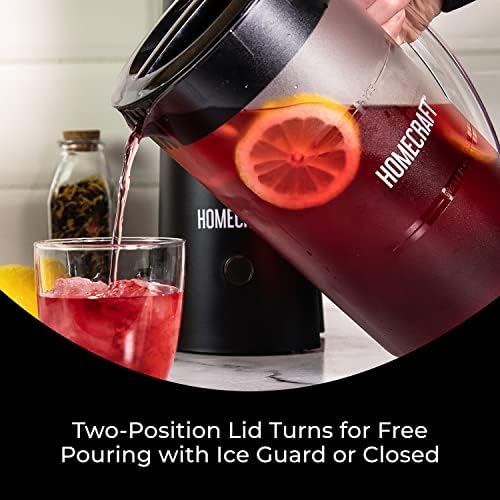 Homecraft 3-Quart Iced Coffee and Tea Maker with Filter Basket, Flavor Enhancer, Adjustable Brew Strength, Black