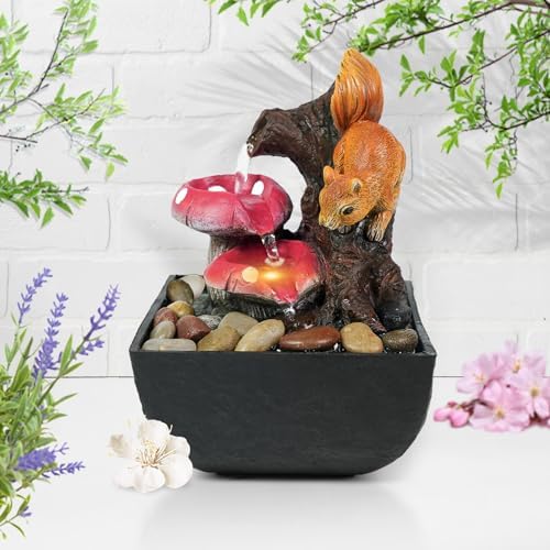 Ferris Island with LED Lights, Resin Tabletop, Small Rockery Fountain | Resin indoor desktop small rockery fountain, suitable for desktop decoration in offices, homes, and bedrooms